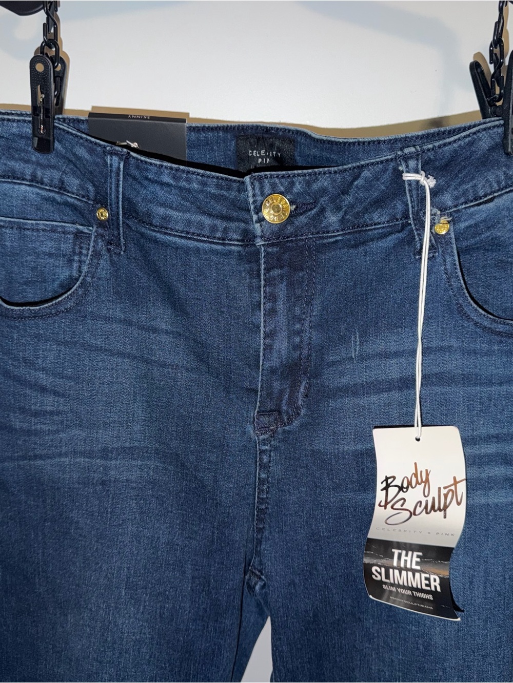 Celebrity Pink Slim Jeans in Dark Blue Wash